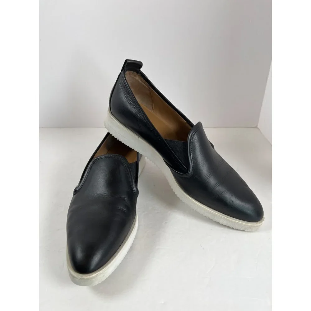 Everlane‎ Size 10.5 The Street Shoe Black Italian Leather Slip-On Shoes Flats